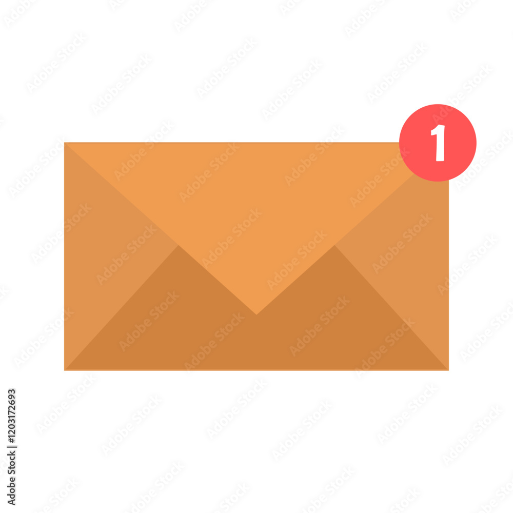 Incoming message vector icon, flat design incoming envelope symbol. Incoming message vector icon, flat design incoming envelope symbol.
