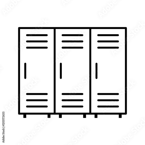 Locker vector icon, a symbol of a shelf for students in a flat design school.