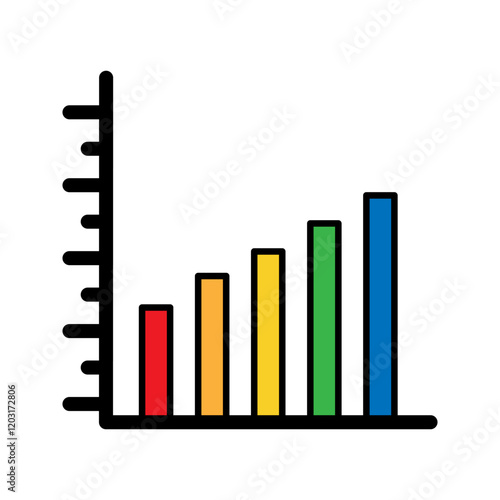 Ascending diagram vector icon, flat design progression symbol.