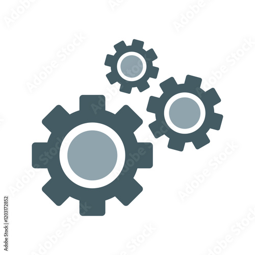 vector icon of a setting or spinning wheel flat design symbol.