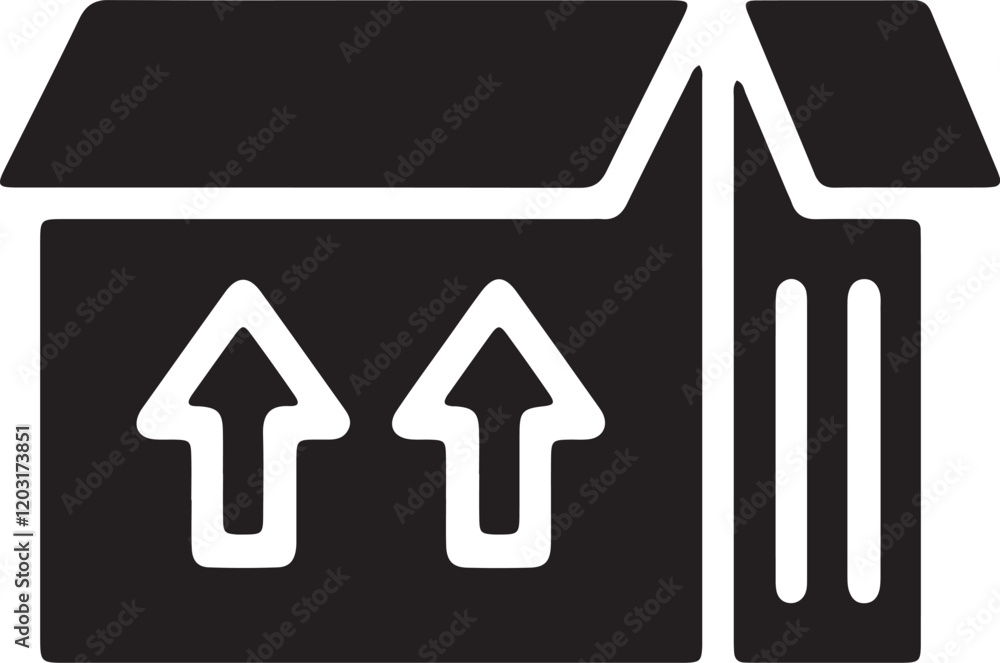 An illustration of a silhouette of an open cardboard box with an arrow pointing outwards An illustration of a silhouette of an open cardboard box with an arrow pointing outwards