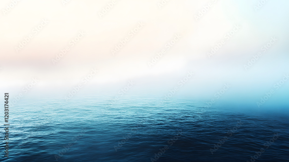 Obraz premium Gentle ocean waves reflecting tranquil light under the sky.