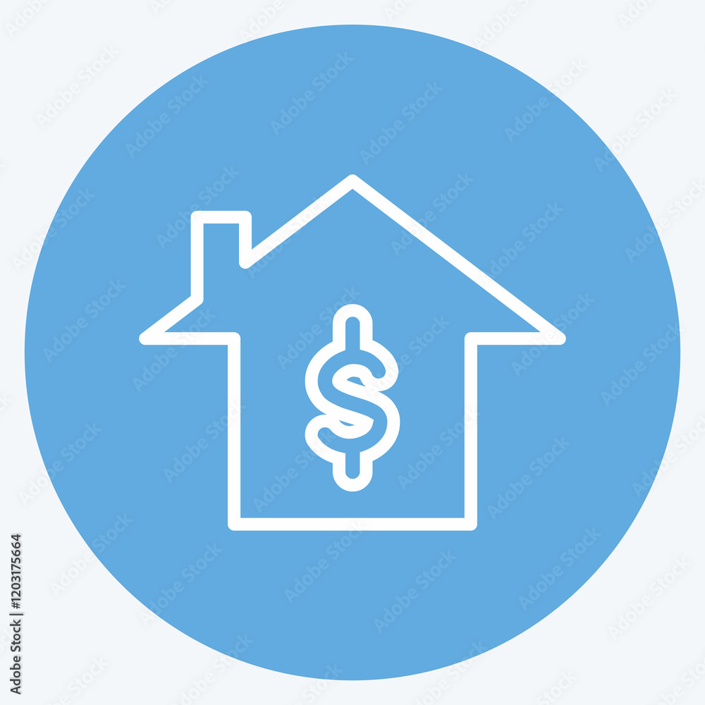 Icon Home Loan. suitable for education symbol. blue eyes style. simple design editable Icon Home Loan. suitable for education symbol. blue eyes style. simple design editable