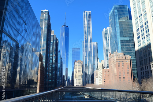Modern Skyscrapers Against a Blue Sky