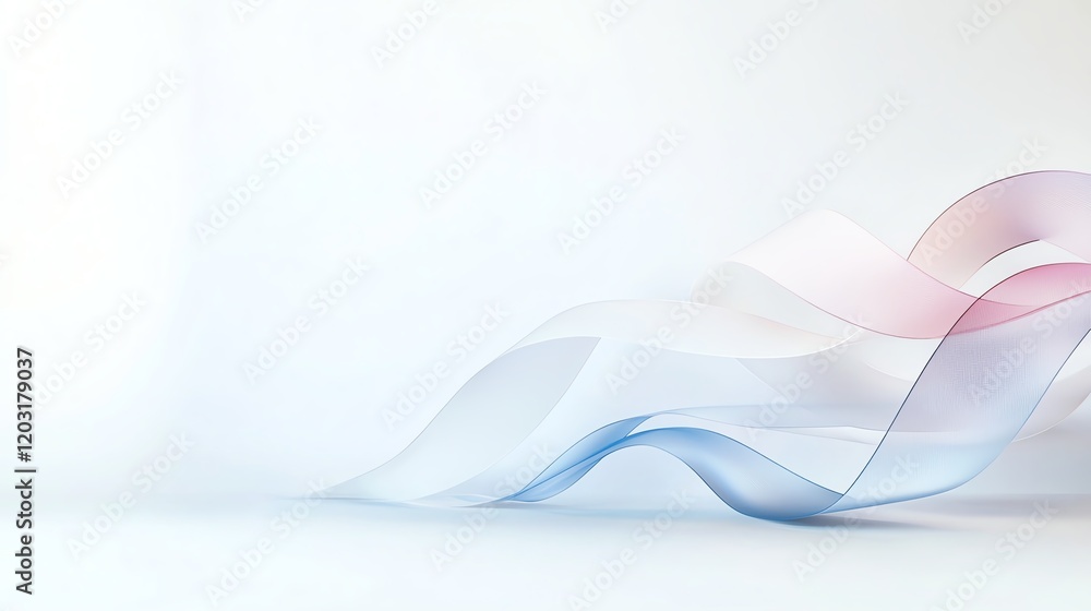 Fototapeta premium Elegant abstract wave design with pastel colors on a white background. Minimalist and modern for creative projects.