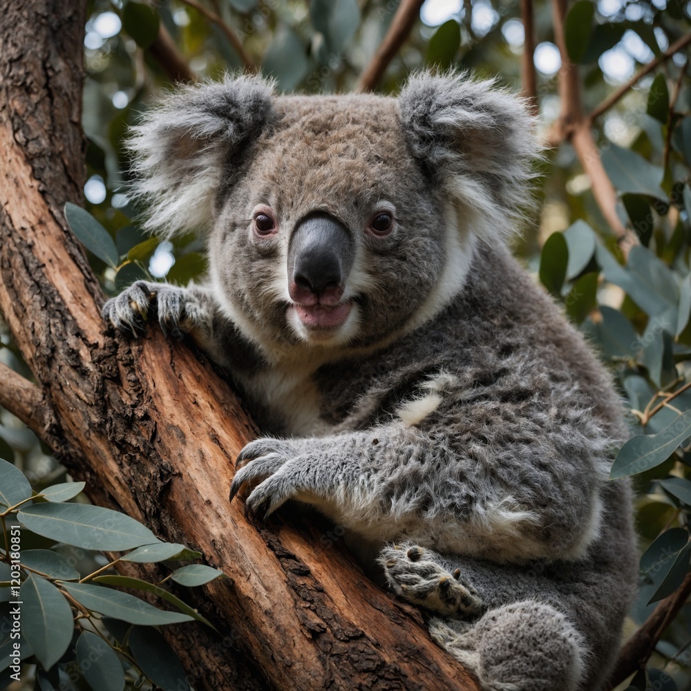 Naklejka premium Jungle Koala Bear Marsupial wildlife Animal