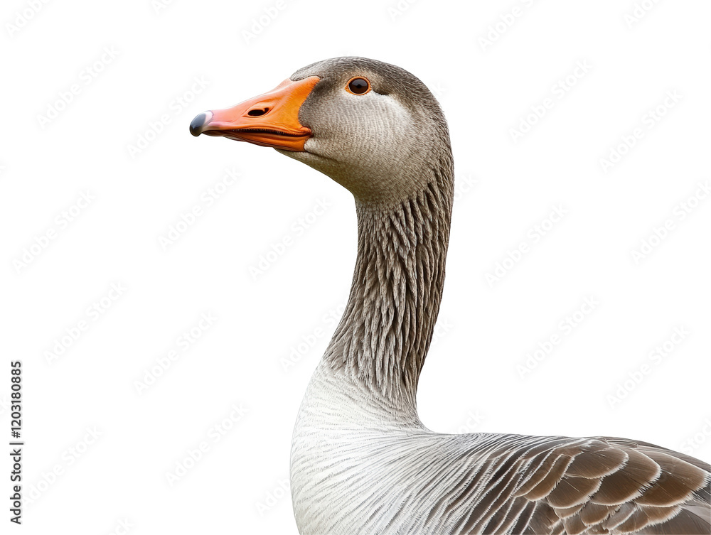 Isolated Gray Goose Head Close Up Isolated Gray Goose Head Close Up