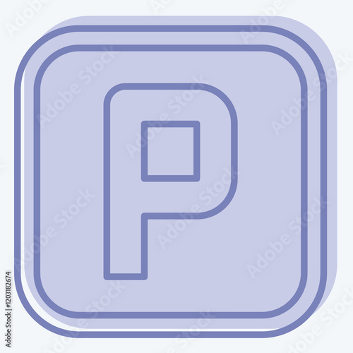 Icon Parking. related to Public symbol. two tone style. design editable