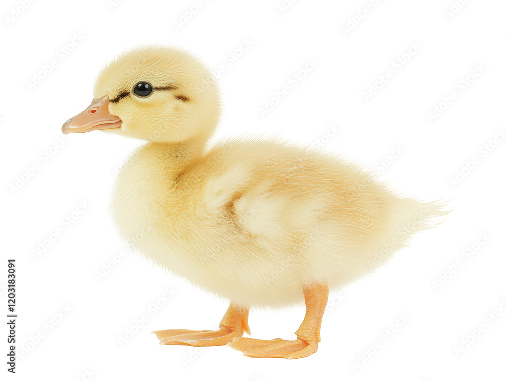 Isolated Yellow Duckling Standing Isolated Yellow Duckling Standing