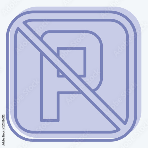 Icon No Parking. related to Public symbol. two tone style. design editable