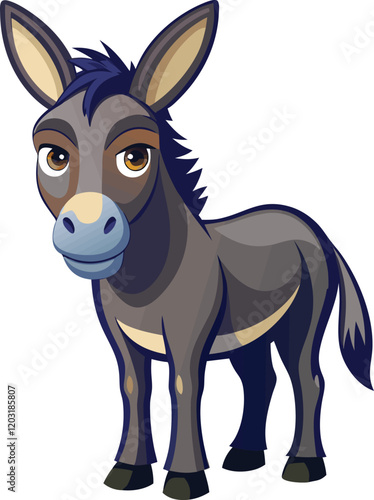Beautiful animal donkey vector artwork illustration