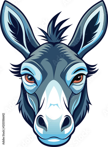 Beautiful animal donkey head vector artwork illustration