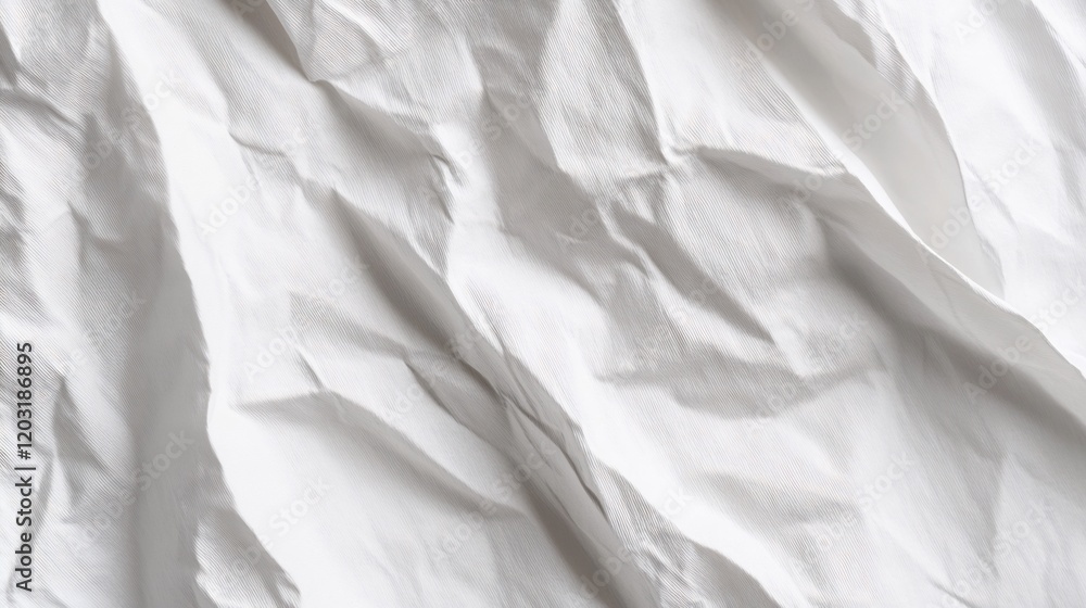 Crumpled White Paper Texture Soft Light Abstract Background. AI Generated Crumpled White Paper Texture Soft Light Abstract Background. AI Generated