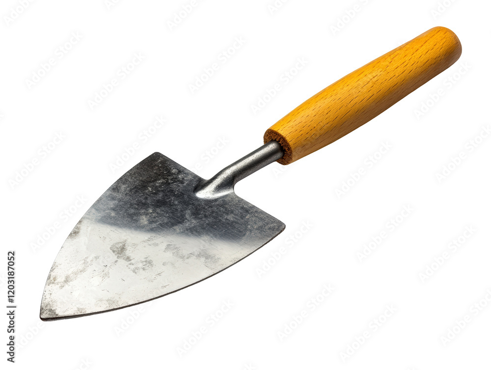 Isolated Metal Garden Trowel with Wooden Handle Isolated Metal Garden Trowel with Wooden Handle