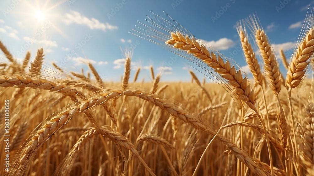 Expansive Wheat Field Stretching Under a Vast Sky, Showcasing the Serenity of Rural Landscapes Expansive Wheat Field Stretching Under a Vast Sky, Showcasing the Serenity of Rural Landscapes