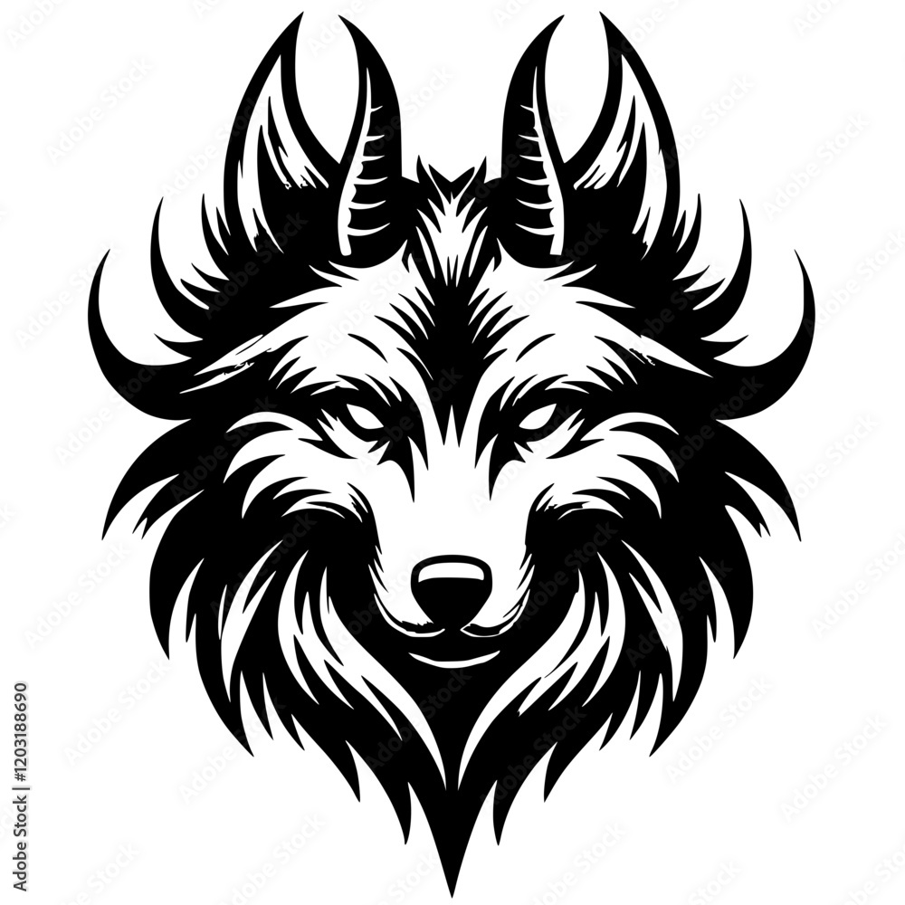 Silhouette of a wolf demon Silhouette of a wolf demon