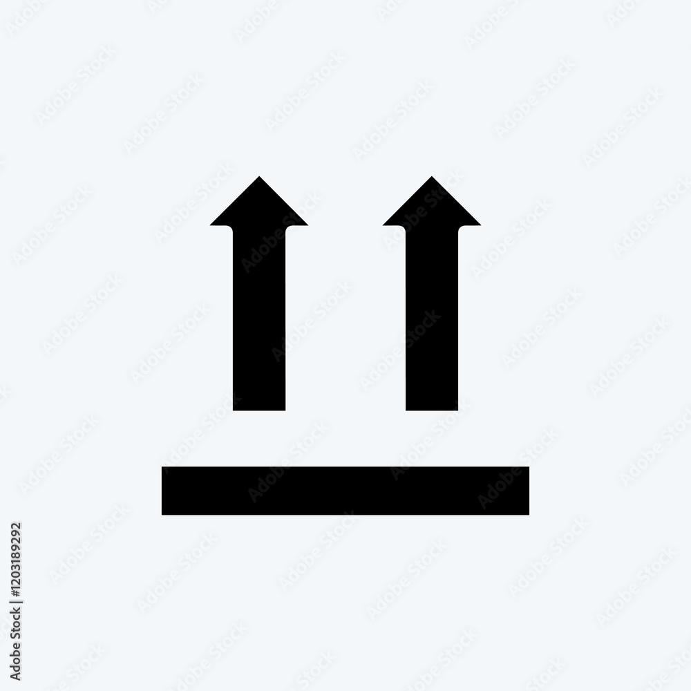 Icon This Side Up. suitable for education symbol. glyph style. simple design editable Icon This Side Up. suitable for education symbol. glyph style. simple design editable