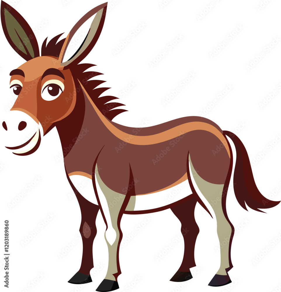 Fototapeta premium Beautiful animal donkey vector artwork illustration