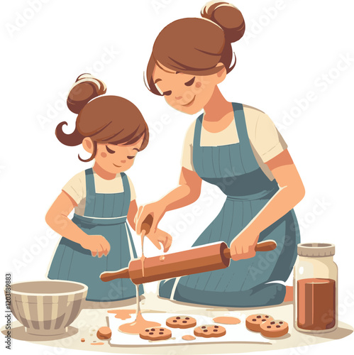 mother and child vector illustration for mothers day