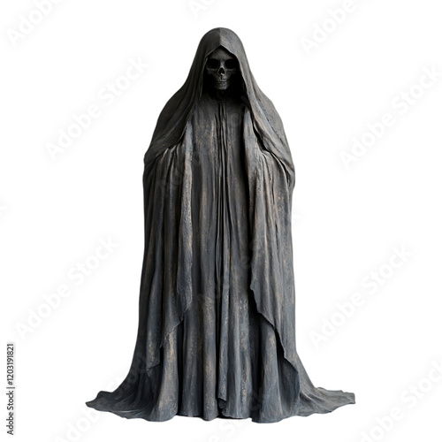 Grim Reaper Statue Dark Gothic Horror Figure Sculpture Halloween 3d art cape gray evil death skull  
