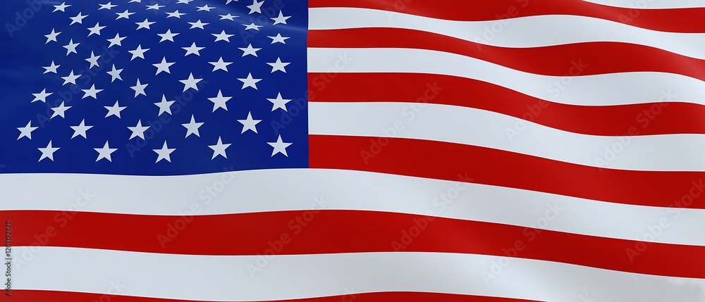 Obraz premium 3D Rendering of the American Flag Waving – United States Flag. Made with generative AI
