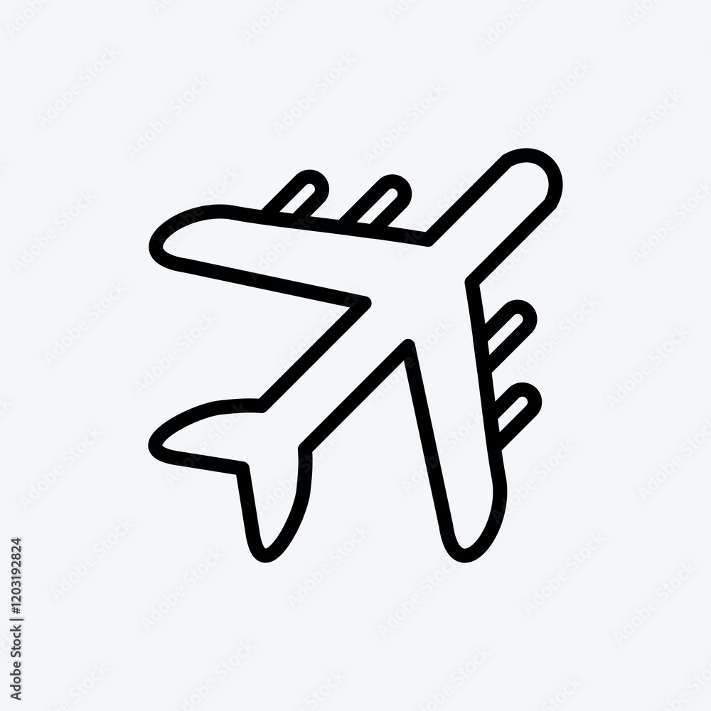 Icon Air Freight. suitable for education symbol. line style. simple design editable Icon Air Freight. suitable for education symbol. line style. simple design editable