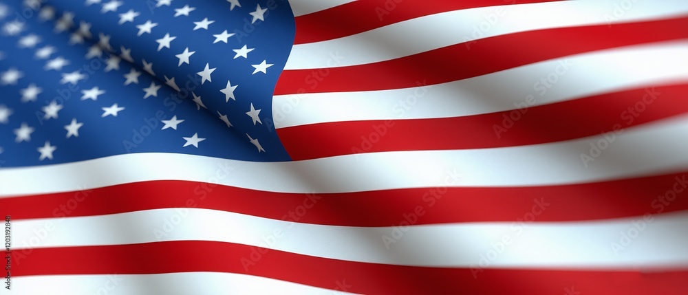 Fototapeta premium 3D Rendering of the American Flag Waving – United States Flag. Made with generative AI
