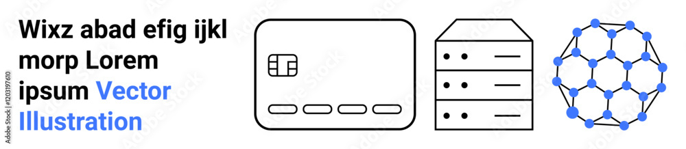 Digital payment card, data server stack, and network node structure emphasize technology and connectivity. Ideal for fintech, web hosting, IT infrastructure, blockchain, security, data storage Digital payment card, data server stack, and network node structure emphasize technology and connectivity. Ideal for fintech, web hosting, IT infrastructure, blockchain, security, data storage