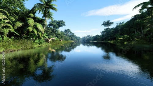 Tranquil Jungle River