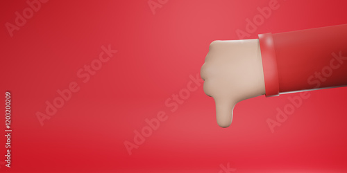 3D Illustration Thumbs Down Sign Hand Pose background