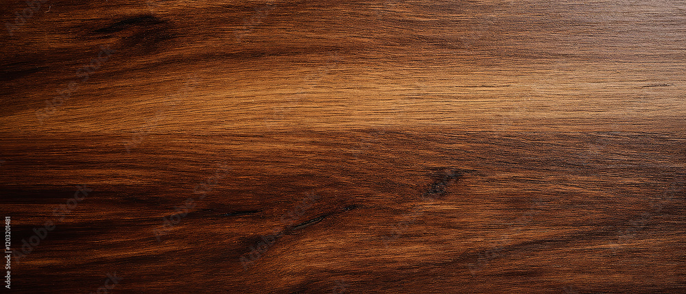 Naklejka premium Smooth Dark Brown Wooden Surface with Natural Grain and Knots. Made with generative AI