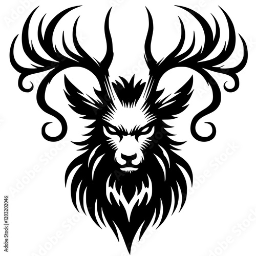 Deer head silhouette vector design