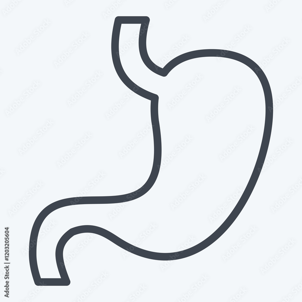 Icon Stomach. related to Healthcare symbol. line style. design editable Icon Stomach. related to Healthcare symbol. line style. design editable
