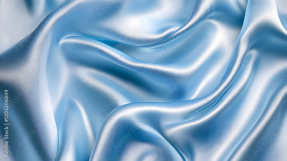 Obraz premium Soft silk fabric textures in cool blue tones, exuding luxury and calmness.