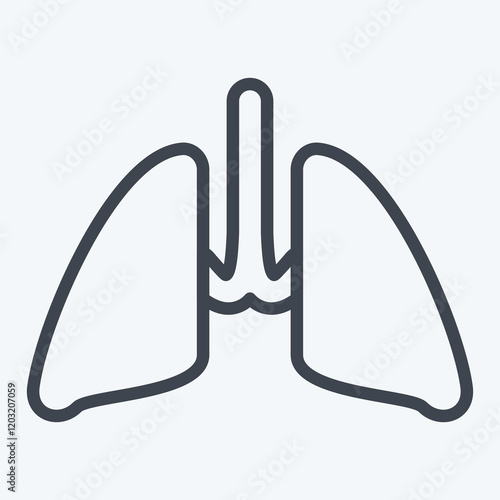 Icon Lung. related to Healthcare symbol. line style. design editable