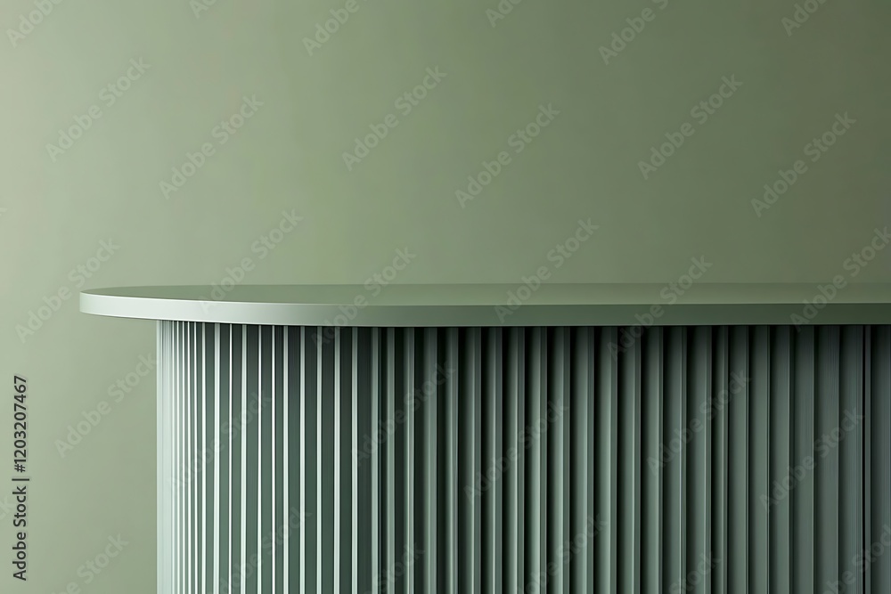 Modern Green Oval Display Table Modern Green Oval Display Table