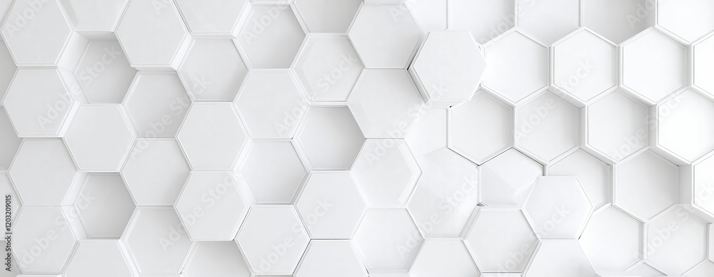 White Hexagon Background with Copy Space. Made with generative AI White Hexagon Background with Copy Space. Made with generative AI