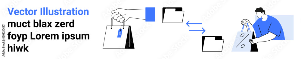 Person transferring documents between folders using a combination of physical folders and digital data transfer. Ideal for office workflows, document management, hybrid work processes, data Person transferring documents between folders using a combination of physical folders and digital data transfer. Ideal for office workflows, document management, hybrid work processes, data
