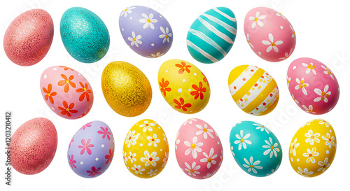 easter eggs isolated on transparent background