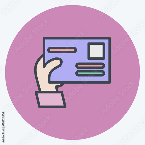 Icon Give Envelope. suitable for education symbol. color mate style. simple design editable