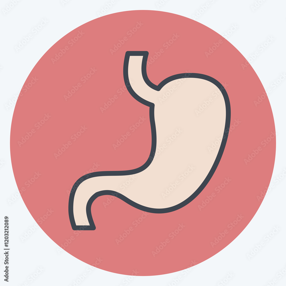 Icon Stomach. related to Healthcare symbol. color mate style. design editable Icon Stomach. related to Healthcare symbol. color mate style. design editable