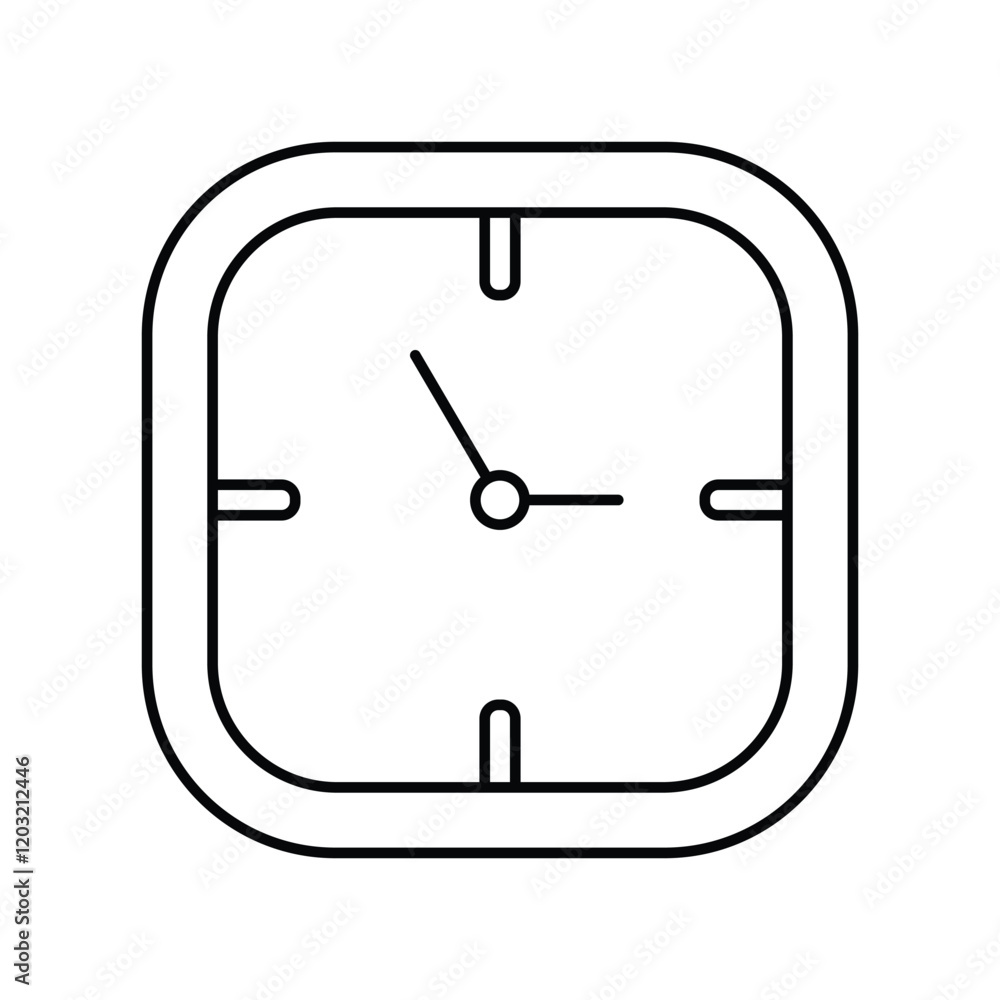 clock lineal icon with white background vector stock illustration clock lineal icon with white background vector stock illustration