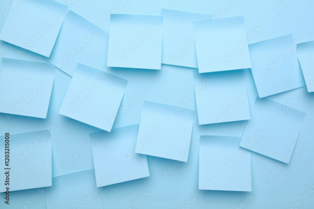 Isolated picture of set blue post-it note on white background png Isolated picture of set blue post-it note on white background png