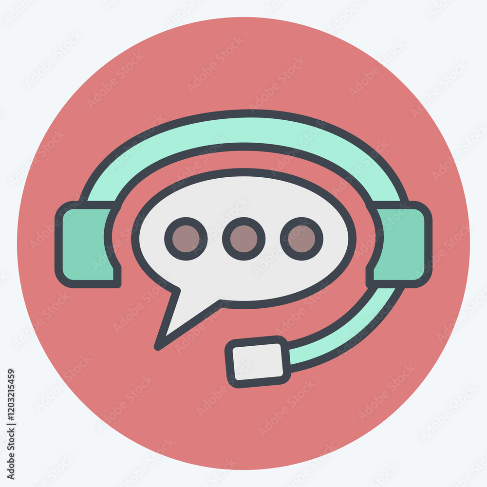 Naklejka premium Icon Live Chat. related to Healthcare symbol. color mate style. design editable