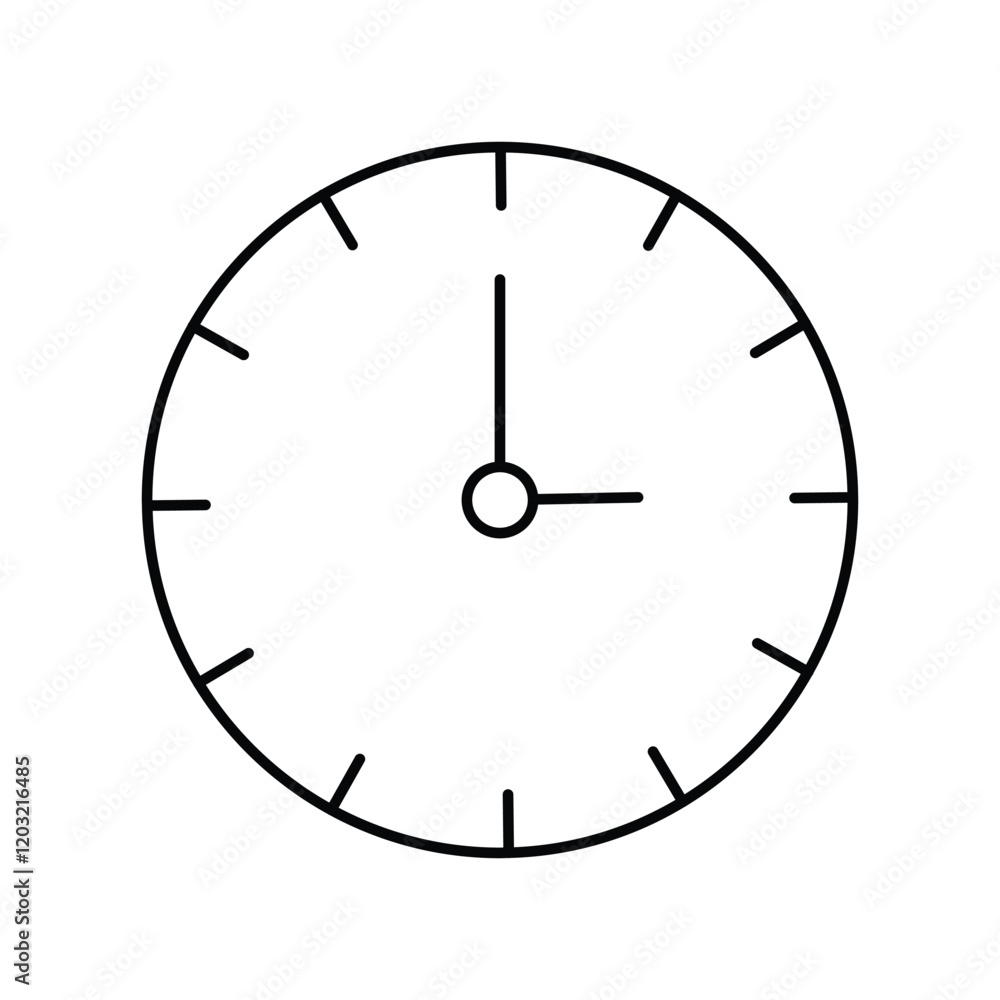 clock lineal icon with white background vector stock illustration clock lineal icon with white background vector stock illustration