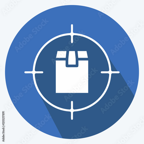 Icon Parcel Tracking. suitable for education symbol. long shadow style. simple design editable