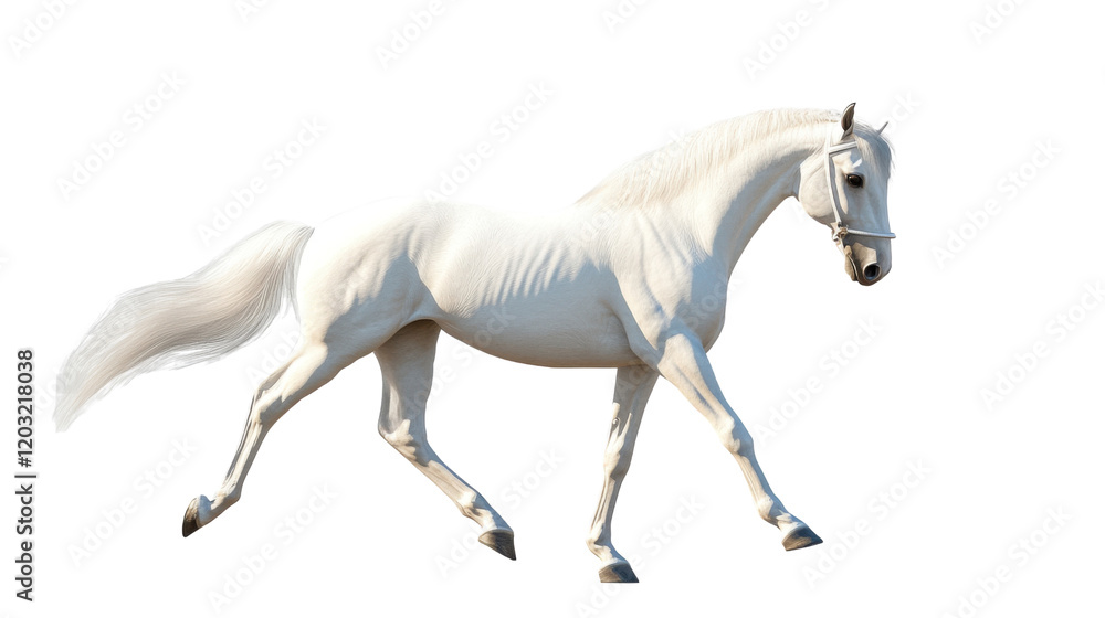 white running horse isolated on white background white running horse isolated on white background