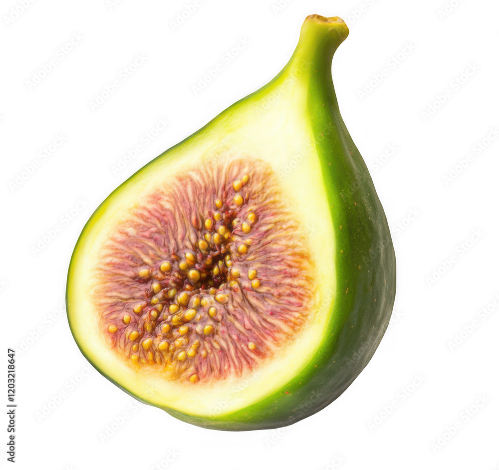 Green fig isolated on a white background, full depth of field.
Green fig isolated on a white background, full depth of field.