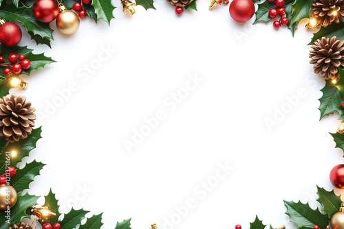 white background with lush colorful border and sparse empty center photo