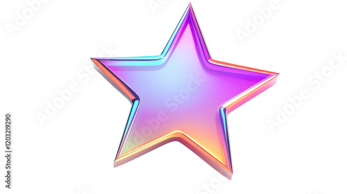 3D purple star icon isolated on white background 